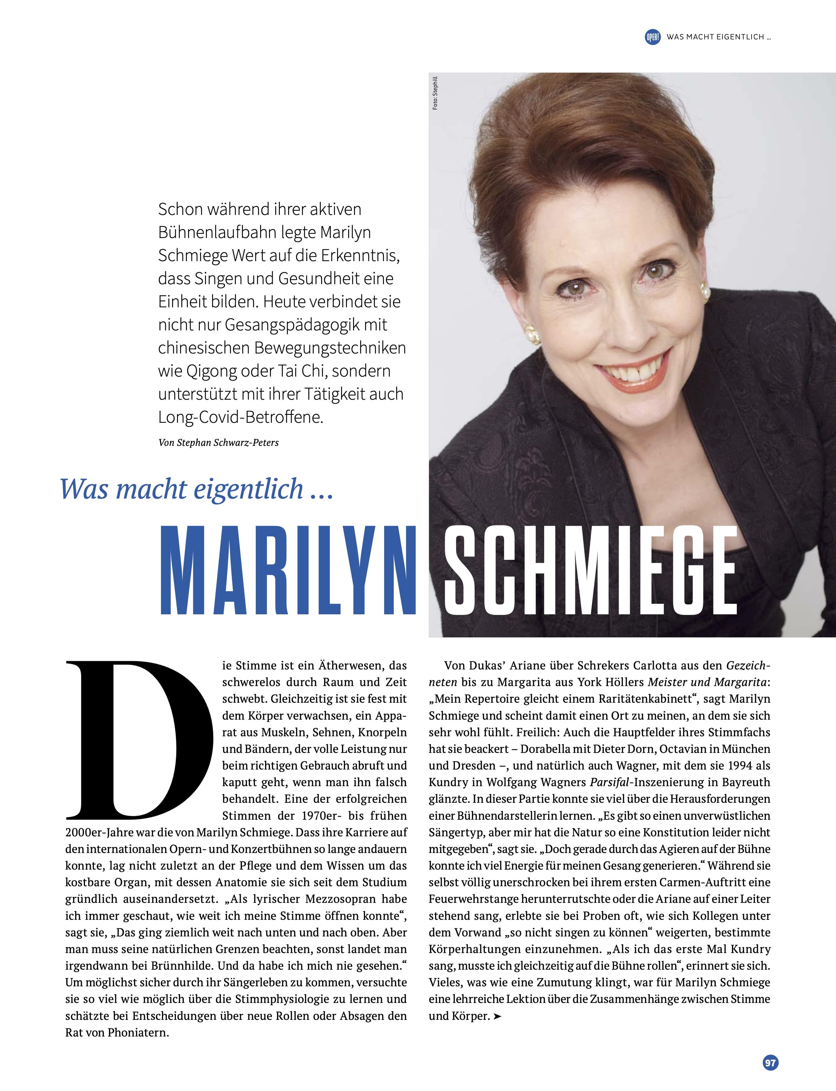OPER! - Interview mit Marilyn Schmiege